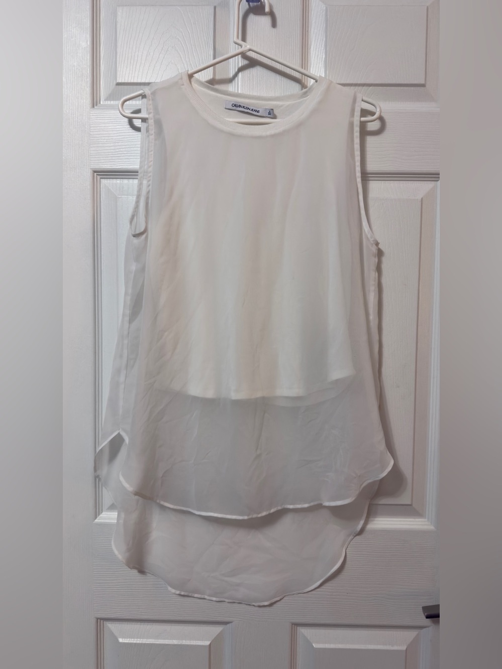 Calvin Klein White Layered Sleeveless Camisole
